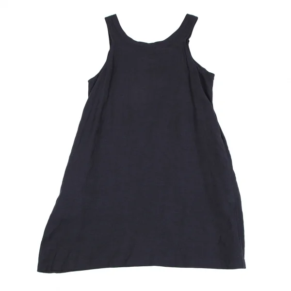 ワイズフォーリビングY's for living テンセルリネンリボンワンピース 紺M位 K-117370_002