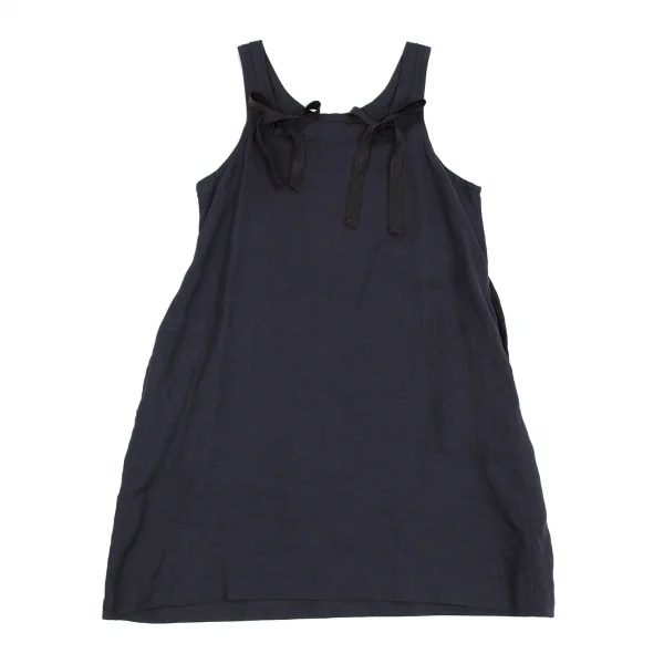 ワイズフォーリビングY's for living テンセルリネンリボンワンピース 紺M位 K-117370_009