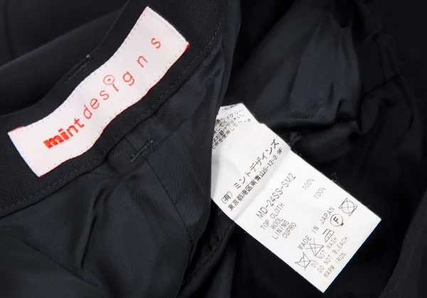 ミントデザインズmintdesigns ウールピンタックパンツ 紺M位 K-117376_014