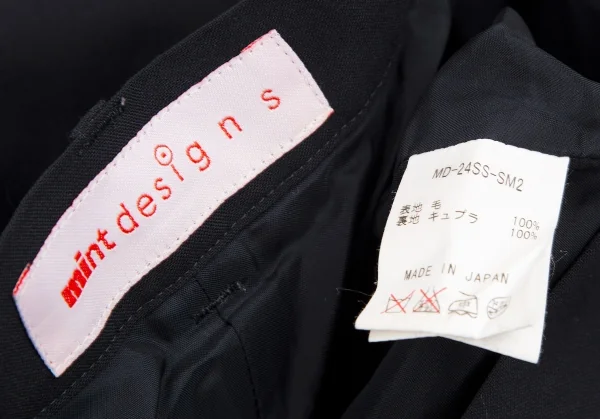 ミントデザインズmintdesigns ウールピンタックパンツ 紺M位 K-117376_015