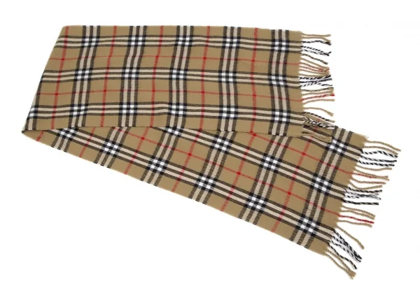 バーバリーズBurberrys ノバチェックウールフリンジマフラー ベージュ K-117379_003