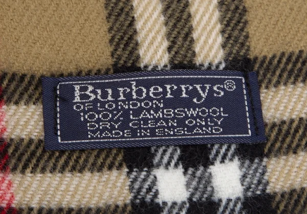 バーバリーズBurberrys ノバチェックウールフリンジマフラー ベージュ K-117379_006
