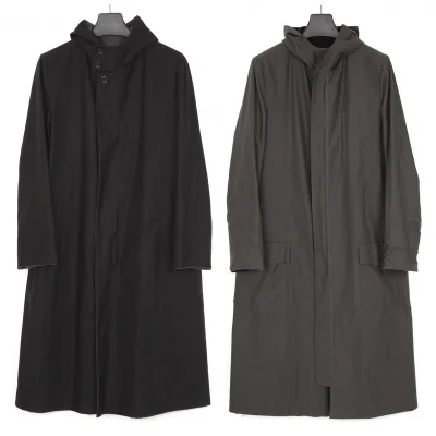 希少 90s ワイズ 上質 ショップコート ロング カットオフ コットン 黒 1 希少 90s ワイズ 上質 ショップコート ロング カットオフ