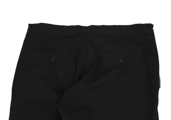 ワイズY's ポケットタブデザインリブ切替ウールギャバパンツ 黒3 K-117385_012