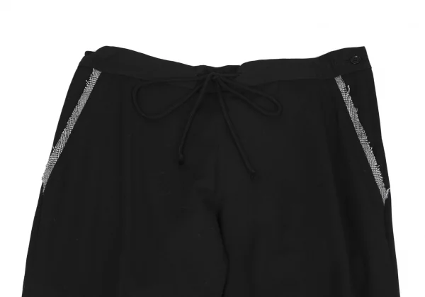 ワイズY's ポケットタブデザインリブ切替ウールギャバパンツ 黒3 K-117385_002