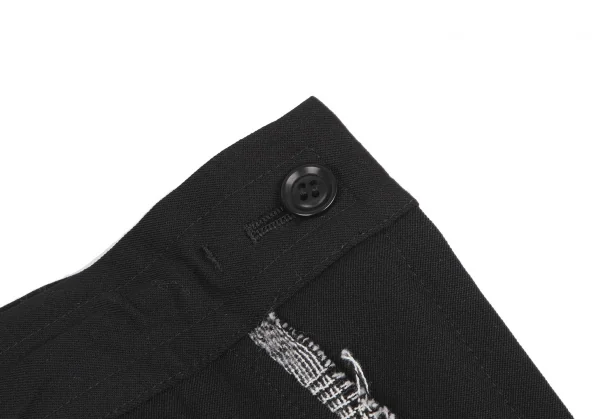 ワイズY's ポケットタブデザインリブ切替ウールギャバパンツ 黒3 K-117385_005