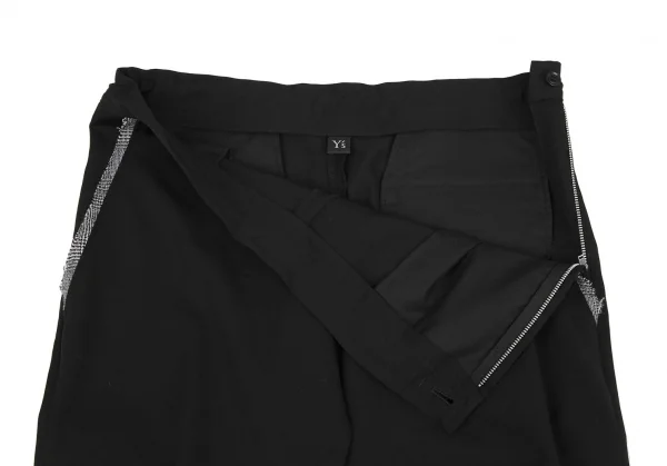 ワイズY's ポケットタブデザインリブ切替ウールギャバパンツ 黒3 K-117385_006