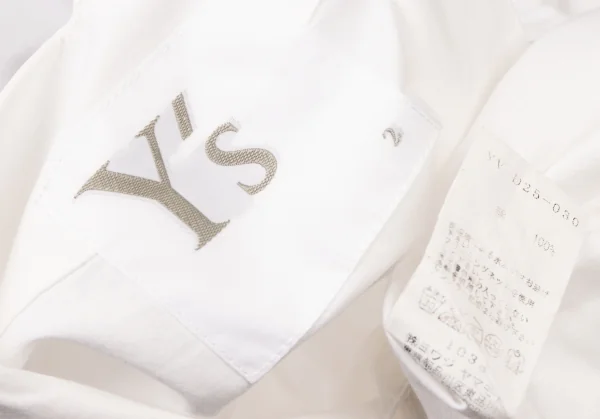 ワイズY's コットンフレアシャツワンピース 白2 K-117397_020