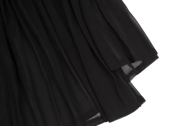 コムデギャルソンCOMME des GARCONS シフォン切替アシンメトリーコットンシャツ 黒XS K-117403_014