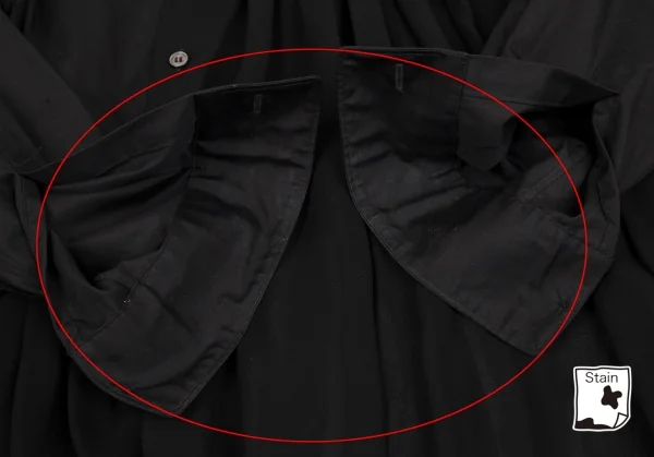 コムデギャルソンCOMME des GARCONS シフォン切替アシンメトリーコットンシャツ 黒XS K-117403_009