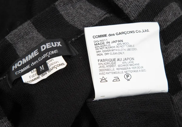 コムデギャルソン オムドゥCOMME des GARCONS HOMME DEUX 幾何学テーピングニットカーディガン 黒M K-117418_011