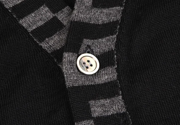 コムデギャルソン オムドゥCOMME des GARCONS HOMME DEUX 幾何学テーピングニットカーディガン 黒M K-117418_003