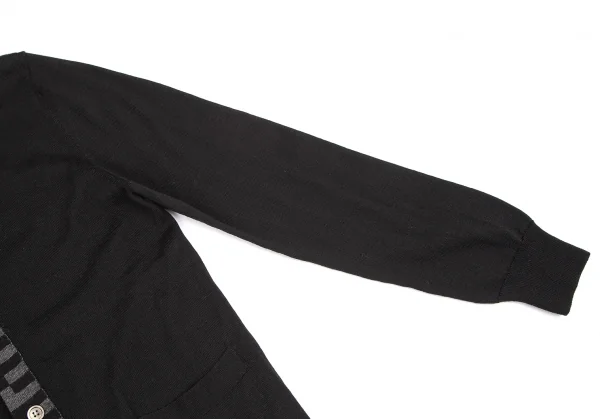 コムデギャルソン オムドゥCOMME des GARCONS HOMME DEUX 幾何学テーピングニットカーディガン 黒M K-117418_004