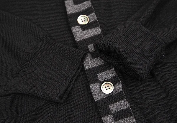 コムデギャルソン オムドゥCOMME des GARCONS HOMME DEUX 幾何学テーピングニットカーディガン 黒M K-117418_005