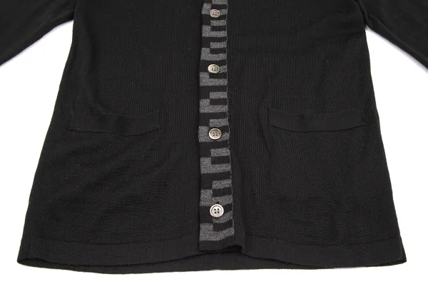 コムデギャルソン オムドゥCOMME des GARCONS HOMME DEUX 幾何学テーピングニットカーディガン 黒M K-117418_006