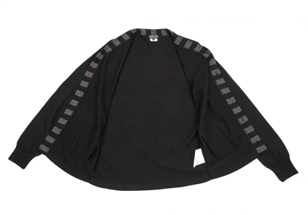 コムデギャルソン オムドゥCOMME des GARCONS HOMME DEUX 幾何学テーピングニットカーディガン 黒M K-117418_008