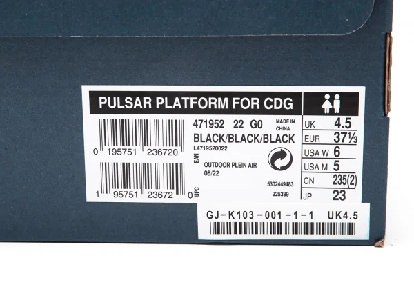 コムデギャルソン×サロモンCOMME des GARCONS×SALOMON Pulsar プラットフォームスニーカー 黒23 K-117420_013