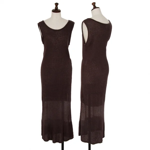 プランテーションPlantation ワッフルニットノースリーブワンピース ダークパープルM K-117424_001