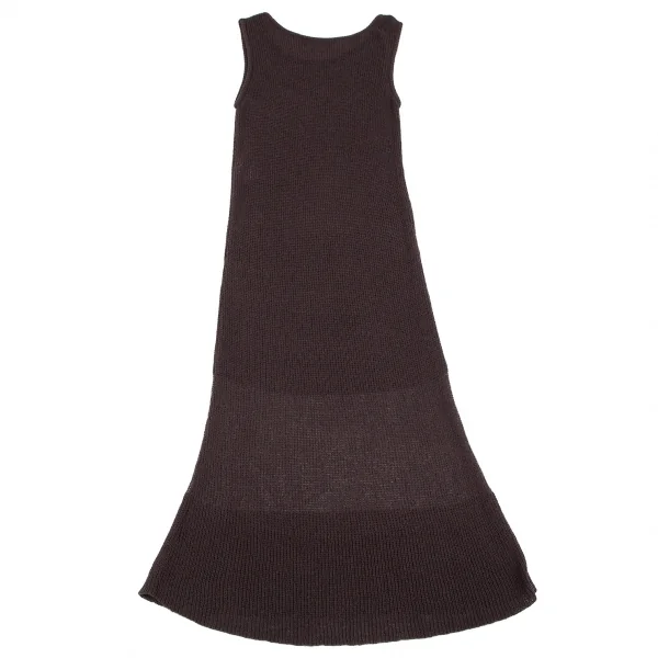プランテーションPlantation ワッフルニットノースリーブワンピース ダークパープルM K-117424_012