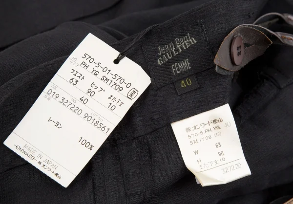 ジャンポールゴルチエ ファムJean Paul GAULTIER FEMME ハイウエストサスペンダーショートパンツ チャコール40 K-117436_013