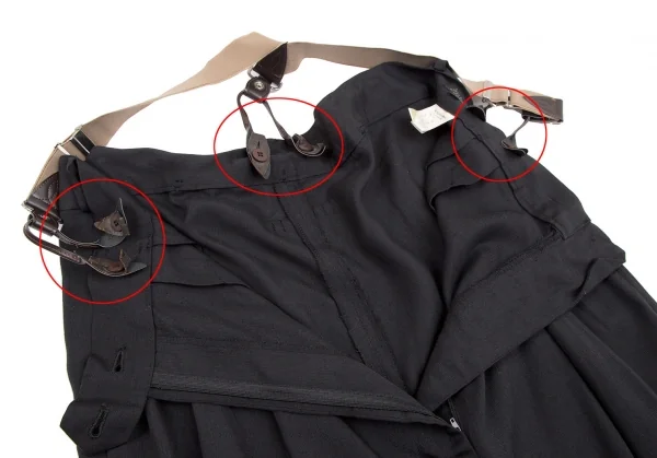 ジャンポールゴルチエ ファムJean Paul GAULTIER FEMME ハイウエストサスペンダーショートパンツ チャコール40 K-117436_005