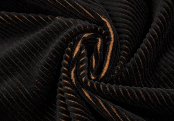 ジャンポールゴルチエ ファムJean Paul GAULTIER FEMME バイカラーコーデュロイラップスカート 黒茶40 K-117437_012