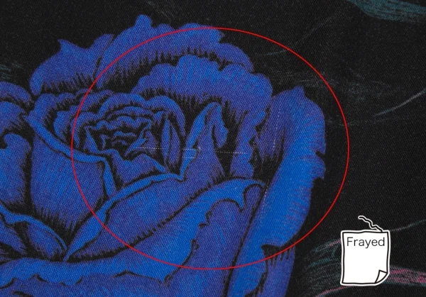 ブラックスキャンダル ヨウジヤマモトBLACK Scandal Yohji Yamamoto レーヨンスカルローズファイヤーロングシャツ 黒青3 K-117455_013