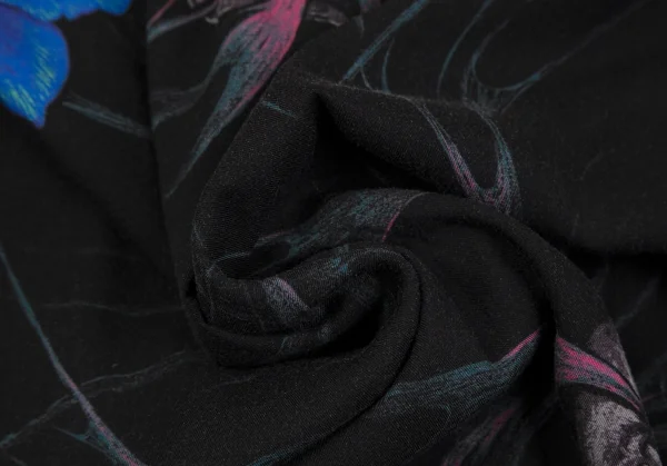 ブラックスキャンダル ヨウジヤマモトBLACK Scandal Yohji Yamamoto レーヨンスカルローズファイヤーロングシャツ 黒青3 K-117455_015