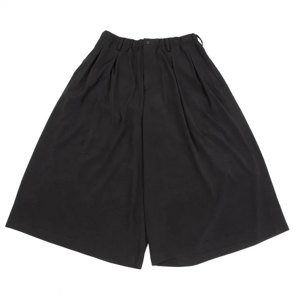 ヨウジヤマモト プールオムYohji Yamamoto POUR HOMME タキシードワイドタックゴムハーフパンツ 黒3 K-117458_001