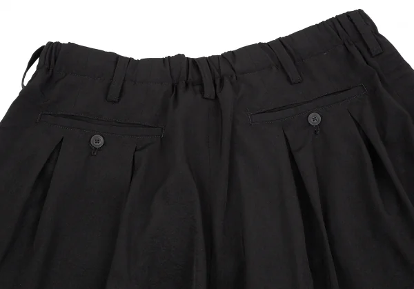 ヨウジヤマモト プールオムYohji Yamamoto POUR HOMME タキシードワイドタックゴムハーフパンツ 黒3 K-117458_010