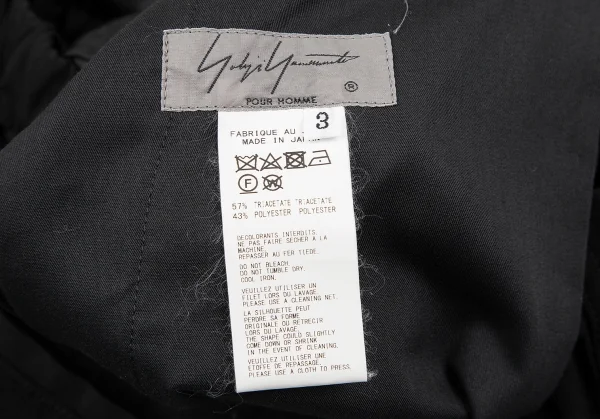 ヨウジヤマモト プールオムYohji Yamamoto POUR HOMME タキシードワイドタックゴムハーフパンツ 黒3 K-117458_013