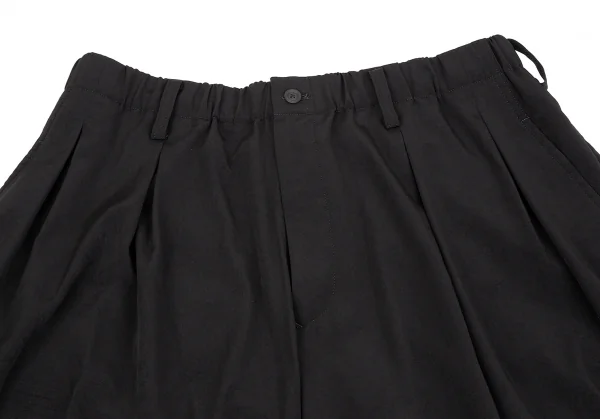 ヨウジヤマモト プールオムYohji Yamamoto POUR HOMME タキシードワイドタックゴムハーフパンツ 黒3 K-117458_002