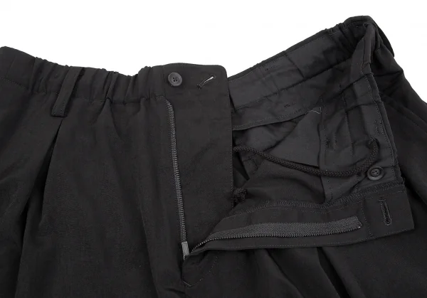 ヨウジヤマモト プールオムYohji Yamamoto POUR HOMME タキシードワイドタックゴムハーフパンツ 黒3 K-117458_004