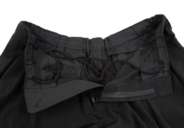 ヨウジヤマモト プールオムYohji Yamamoto POUR HOMME タキシードワイドタックゴムハーフパンツ 黒3 K-117458_005