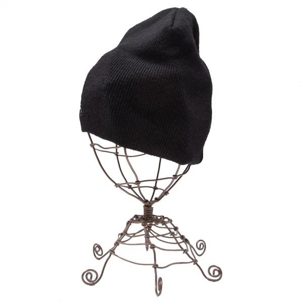 アニエスベーagnes b リザードワンポイント刺繍ニットキャップ 黒 K-117500_003