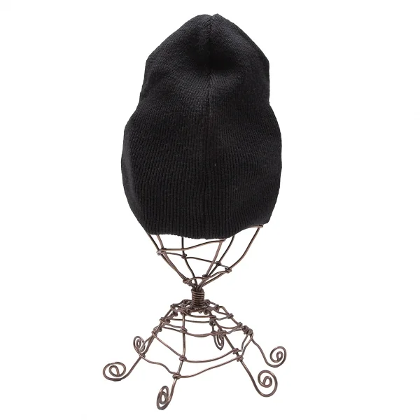 アニエスベーagnes b リザードワンポイント刺繍ニットキャップ 黒 K-117500_004