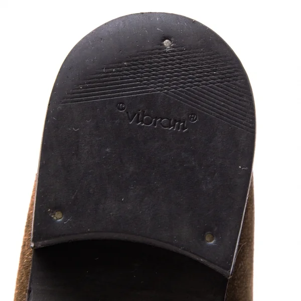 グッチGUCCI スウェードメタルプレートローファー 茶37.5(24) K-117503_014