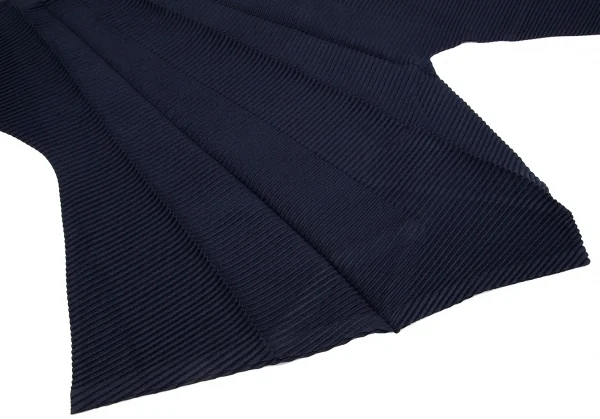 イッセイミヤケISSEY MIYAKE バイアスジグザグプリーツカットソー 紺2 K-117534_006