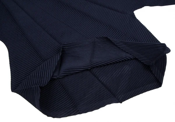 イッセイミヤケISSEY MIYAKE バイアスジグザグプリーツカットソー 紺2 K-117534_007