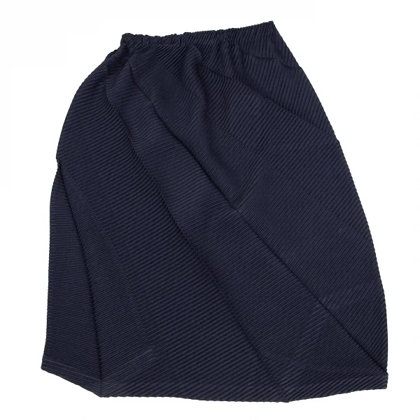 イッセイミヤケISSEY MIYAKE バイアスジグザグプリーツカットソーセットアップスーツ 紺2 K-117536_013
