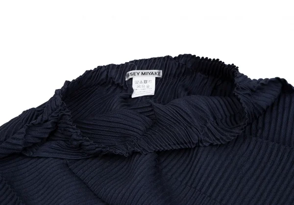 イッセイミヤケISSEY MIYAKE バイアスジグザグプリーツカットソーセットアップスーツ 紺2 K-117536_014