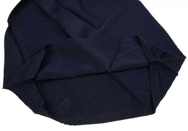 イッセイミヤケISSEY MIYAKE バイアスジグザグプリーツカットソーセットアップスーツ 紺2 K-117536_016
