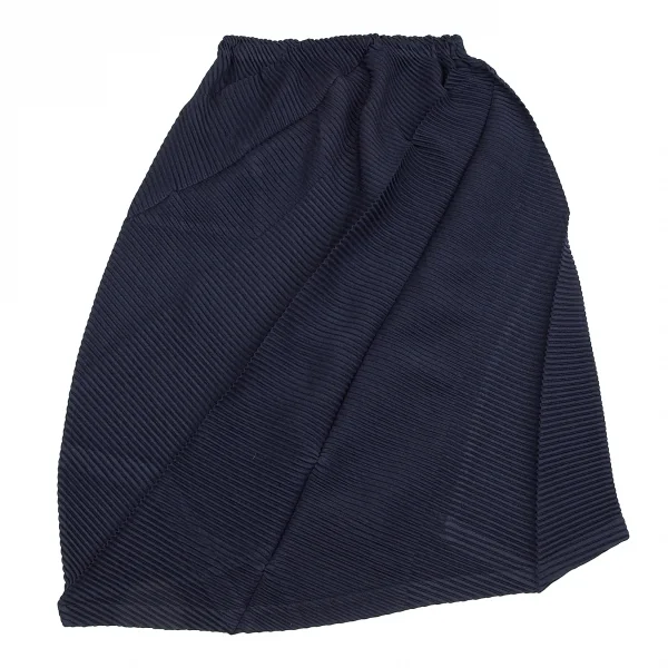 イッセイミヤケISSEY MIYAKE バイアスジグザグプリーツカットソーセットアップスーツ 紺2 K-117536_017