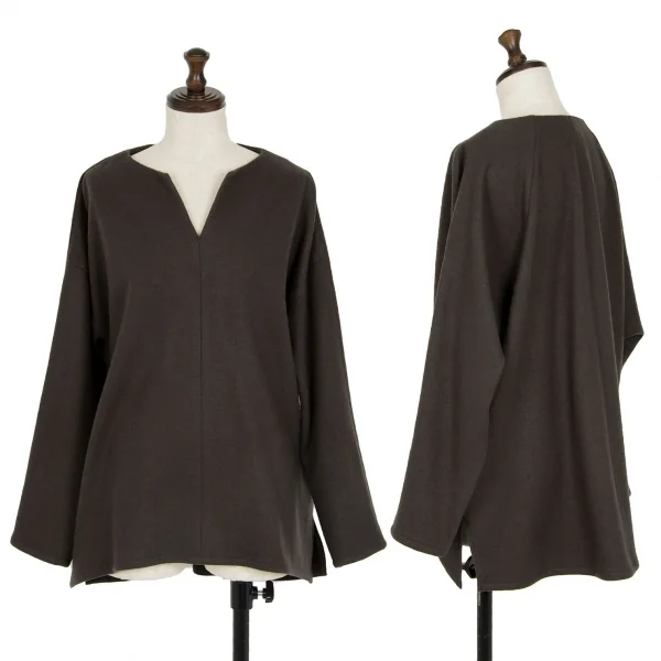 セオリーリュクスTheory luxe ウールバックラグランスキッパートップス 茶38 K-117547_001