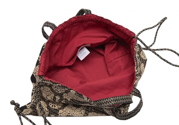 イッセイミヤケ ハートタマシャISSEY MIYAKE HaaT TaMaSHa アニマルプリントナップサック 黒ベージュ K-117561_011