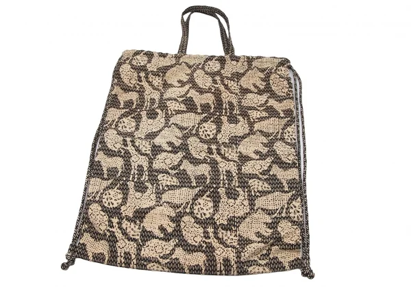 イッセイミヤケ ハートタマシャISSEY MIYAKE HaaT TaMaSHa アニマルプリントナップサック 黒ベージュ K-117561_007