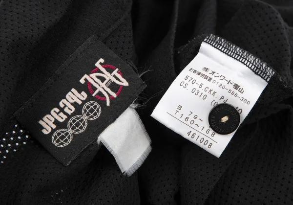 ジャンポールゴルチエJean Paul GAULTIER PARIS メッシュパフスリーブポロシャツ 黒40 K-117564_012