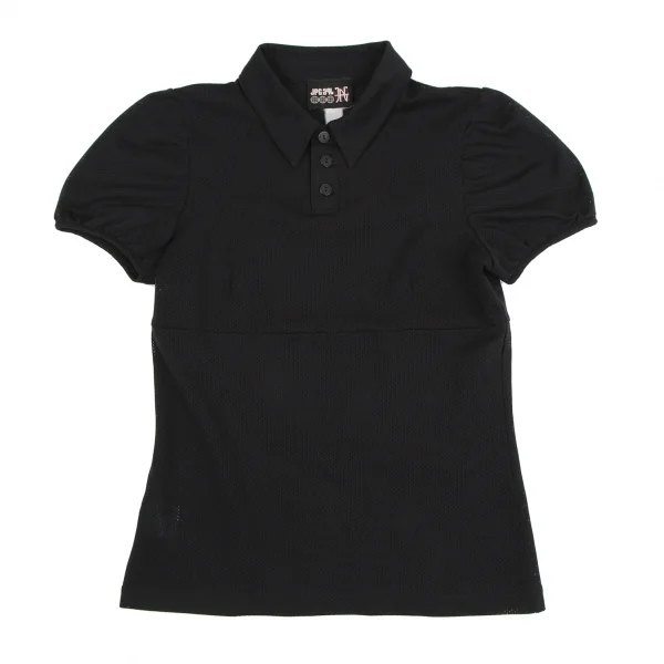 ジャンポールゴルチエJean Paul GAULTIER PARIS メッシュパフスリーブポロシャツ 黒40 K-117564_002