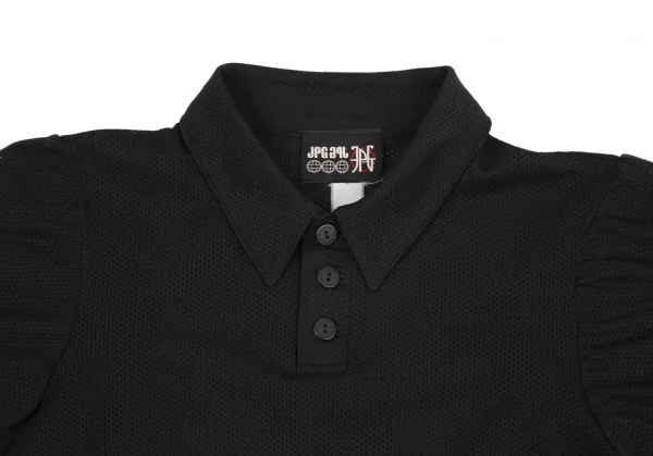 ジャンポールゴルチエJean Paul GAULTIER PARIS メッシュパフスリーブポロシャツ 黒40 K-117564_003