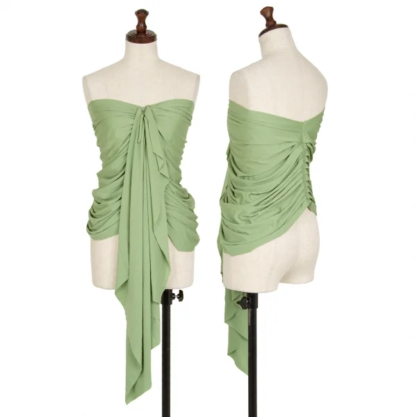 ジャンポールゴルチエ ファムJean Paul GAULTIER FEMME ギャザーコルセットキャミワンピース 緑40 K-117567_011